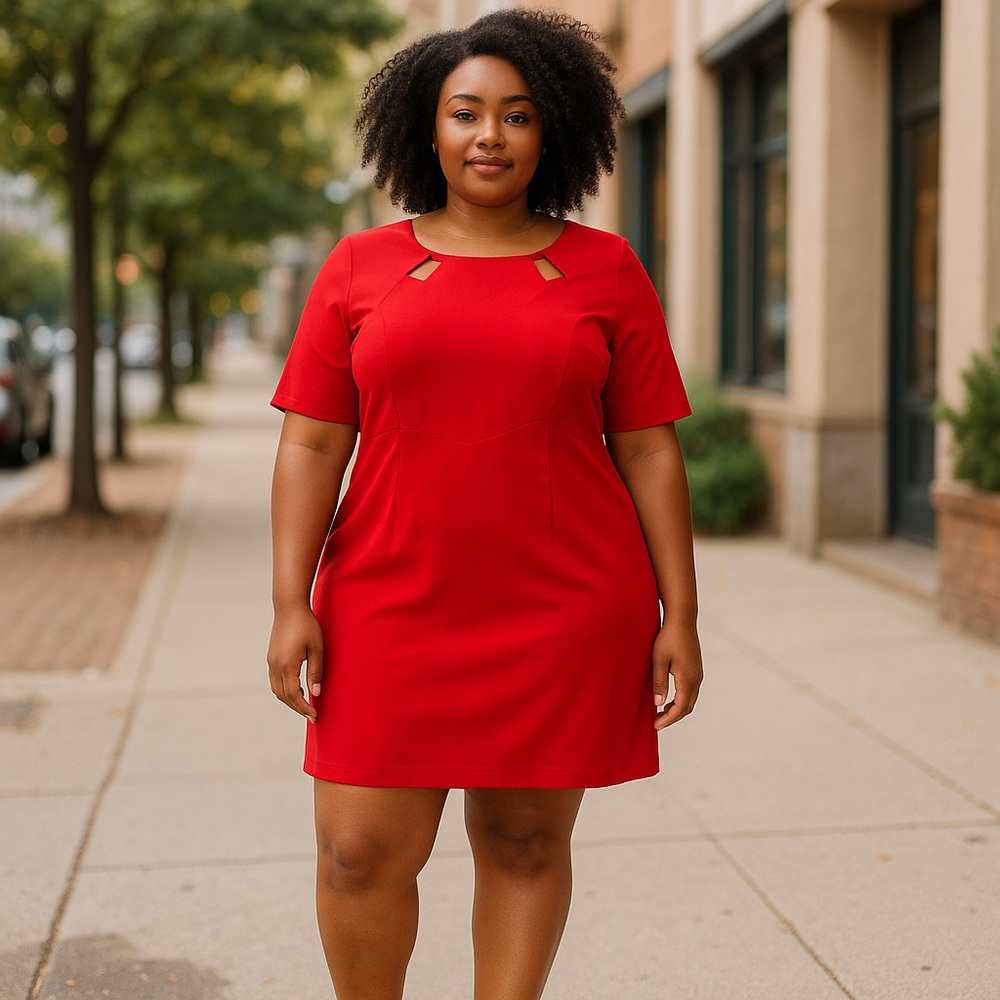 Red Love Squared plus dress ✨Host Pick✨ Retro Deadstock With Tags